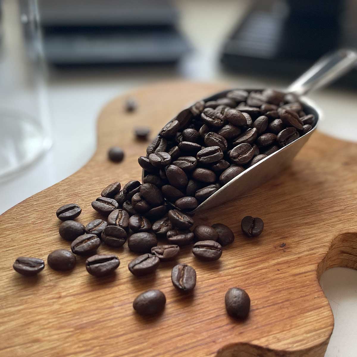 焙煎したコーヒー豆